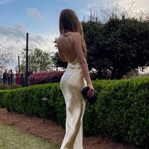 Elegant Cream Evening Gown